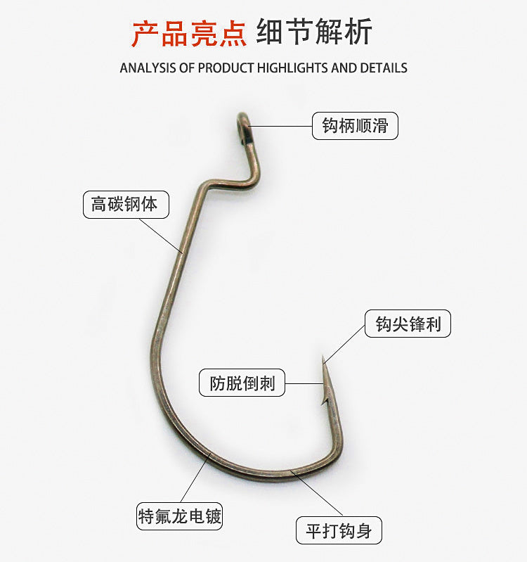 Wide Belly Soft Bait Worm Hooks, 10-Pack, Sizes 4–2/0 – product photo