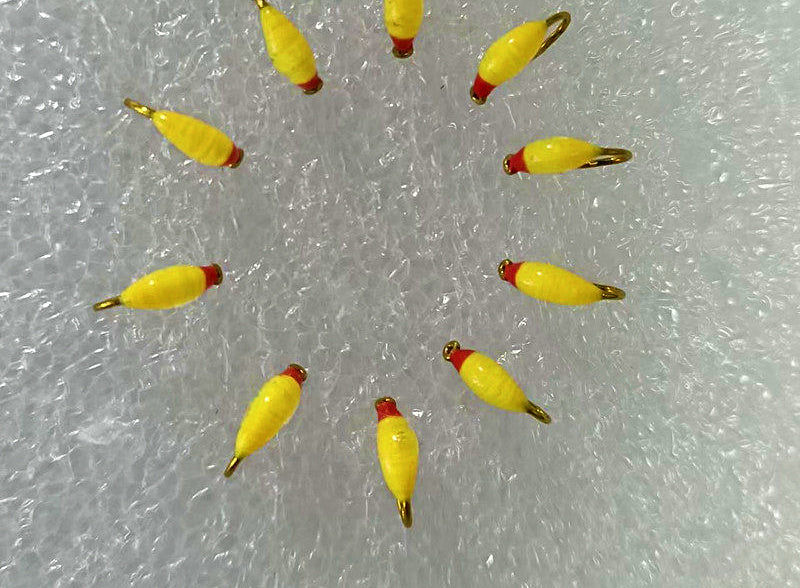 Red Head Yellow Nymph Flies, Barbed Hooks, Size 10–20 – product photo
