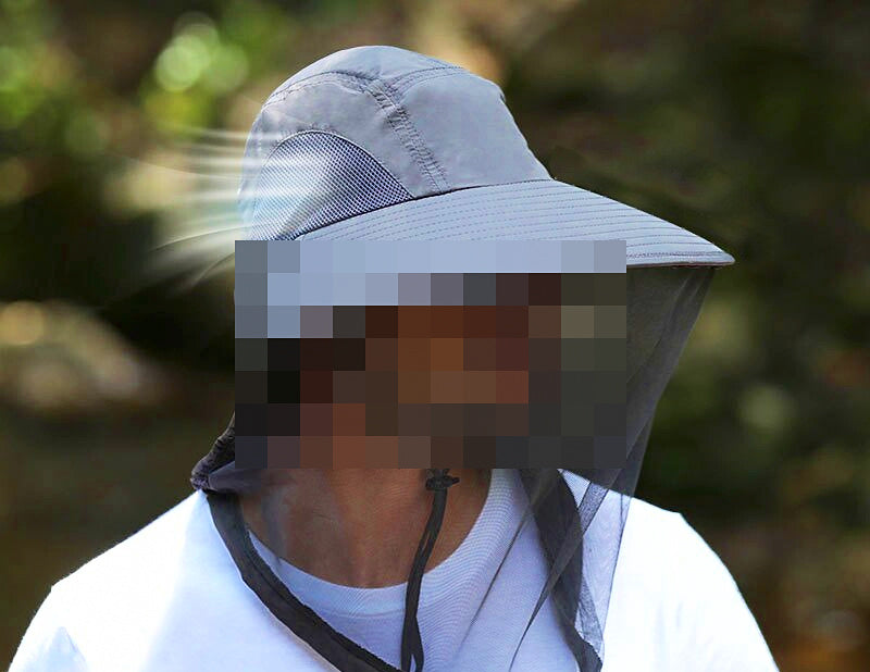Fishing Sun Hat with Mosquito Head Net Face Veil, One Size – product photo