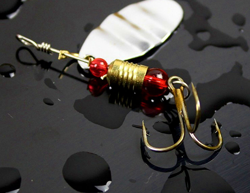 Spinner Spoon Lure Set, 6 Pieces with Treble Hooks – product photo