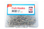 Long Shank Eyed Aberdeen Hooks, Barbed, 100 Pcs – product photo