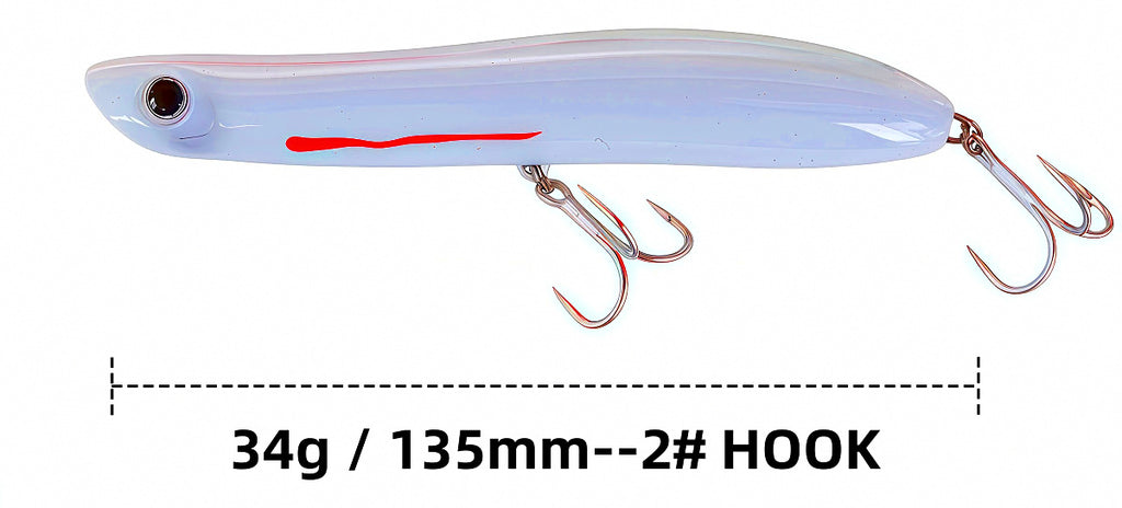 Topwater Pencil Lure, 135 mm (5.3 in), 34 g (1.2 oz) – product photo