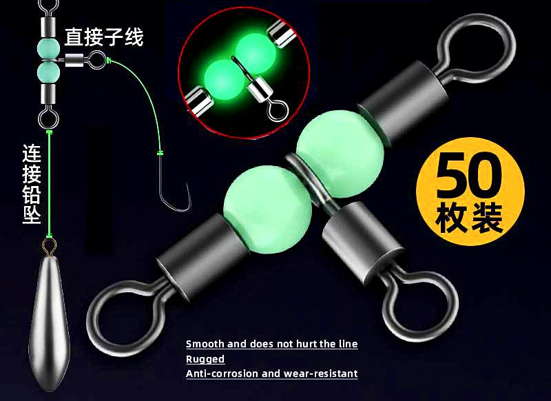 Carbon Steel 3-Way Swivel, T-Style Rig Connector, Sizes 10-1/0 – product photo