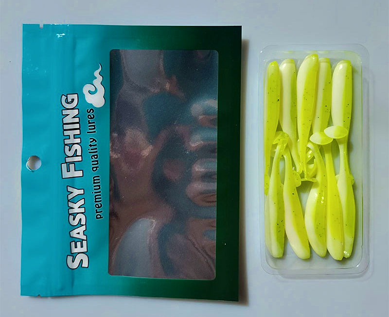 Two-Tone T-Tail Soft Swimbait Grubs, 5.5–7 cm (2.2–2.8 in) – product photo