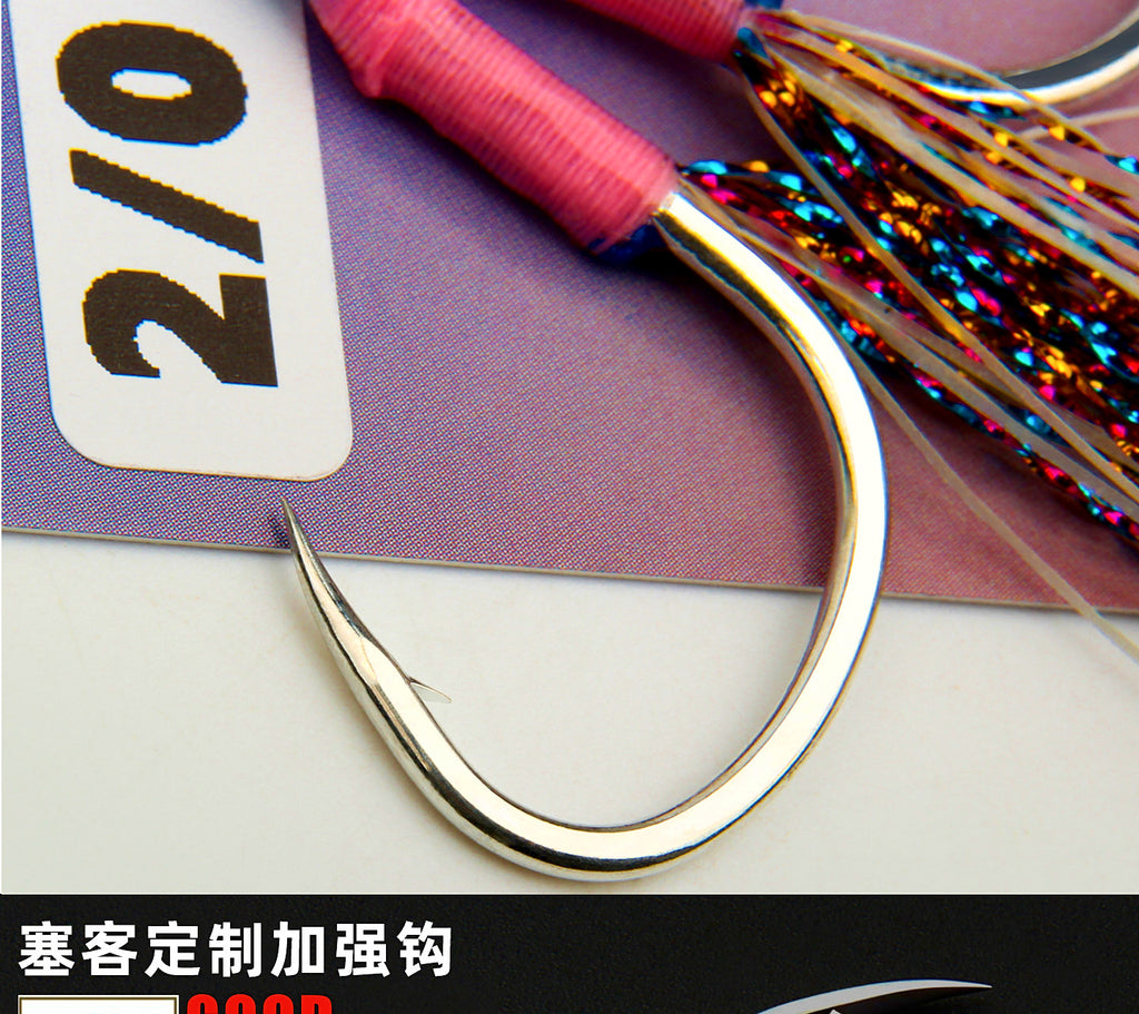 Glow Wire Assist Hooks for Slow Pitch Jigs, 1/0–3/0 – product photo