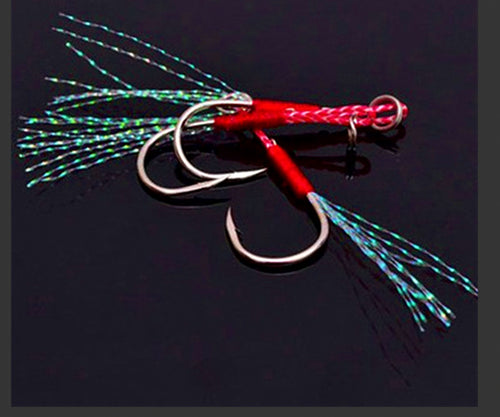 Barbed Single Hooks for Metal Jigs, Black, Sizes 12/14/16 – product photo