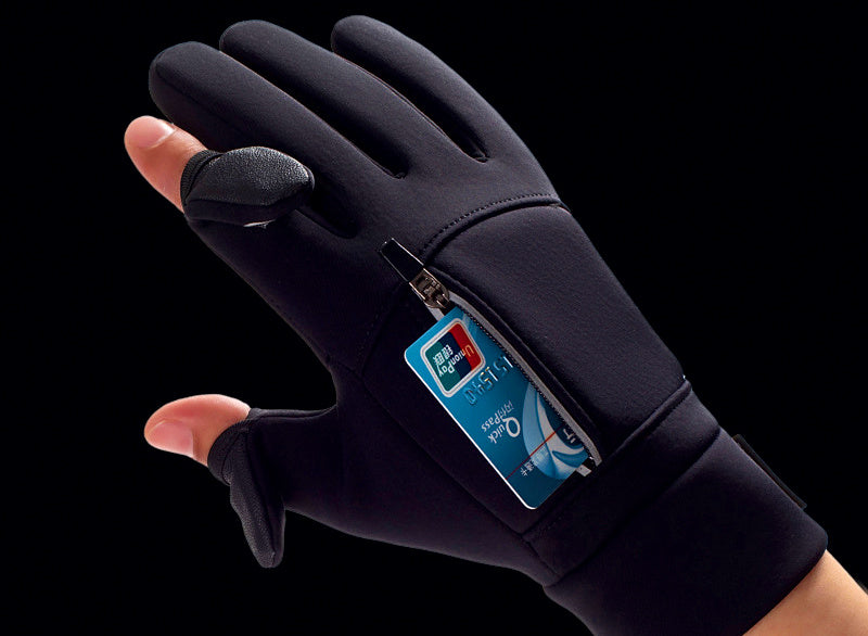 Men's Winter Fleece-Lined Touchscreen Gloves, Water-Repellent – product photo
