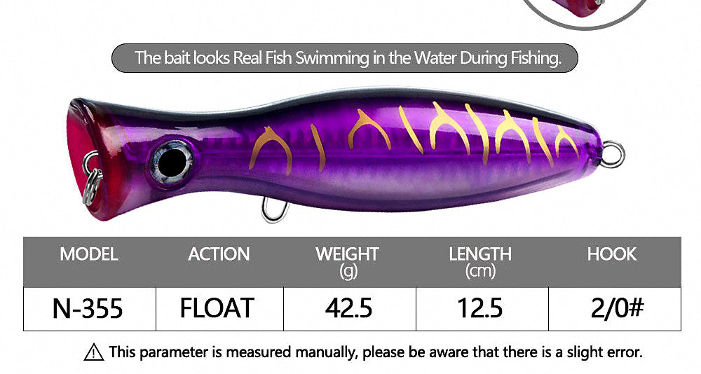 Saltwater Popper Topwater Lure, 12 cm (4.7 in) – product photo