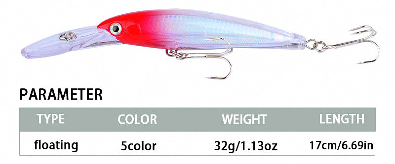 Floating Minnow Lure, 17 cm (6.7 in) 32 g (1.1 oz) – product photo