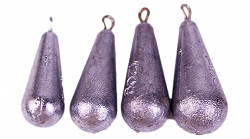 Teardrop Lead Sinker with Eye, 0.12–35 oz (3.5–1000 g) – product photo