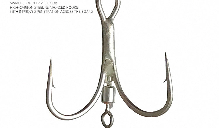 Treble Hook with Swivel, Matte Tin, Sizes #1–#10 – product photo
