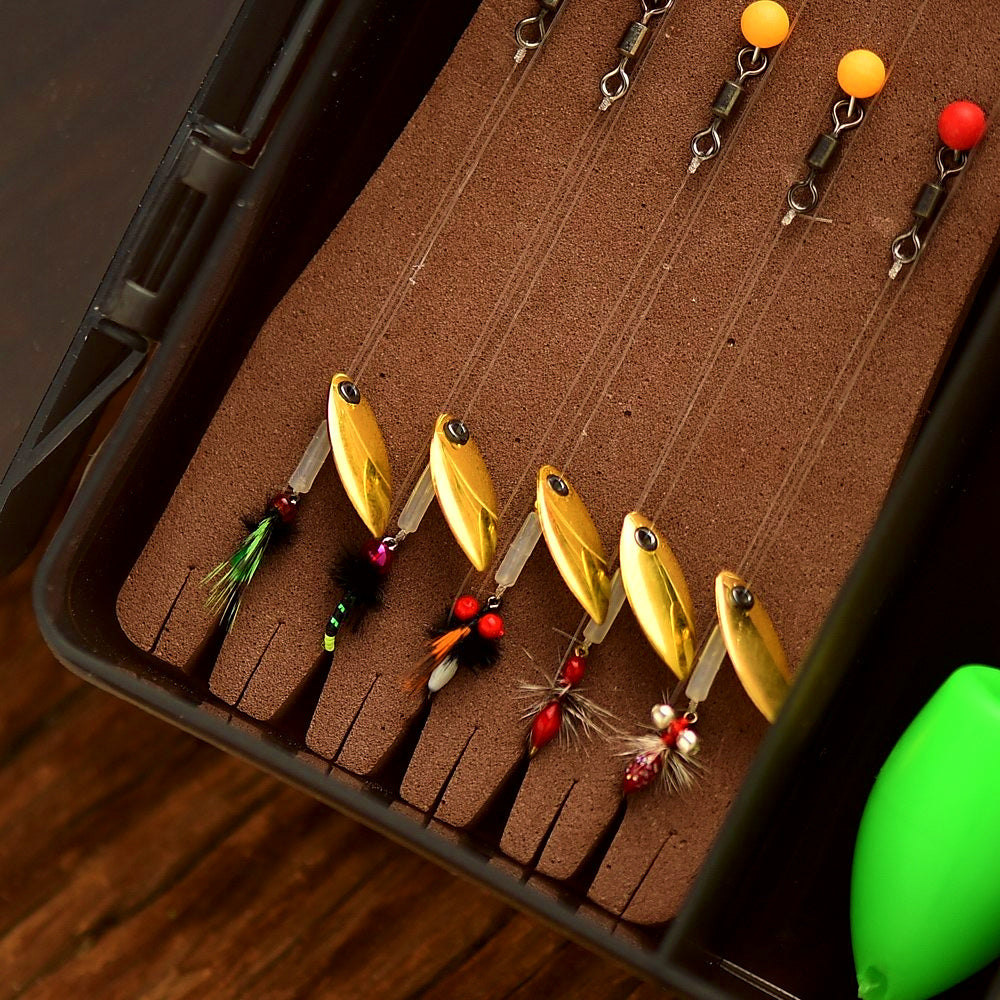 Mini Spoon Spinner Lures with Fly Hook, Ceramic Ring, Box Set – product photo