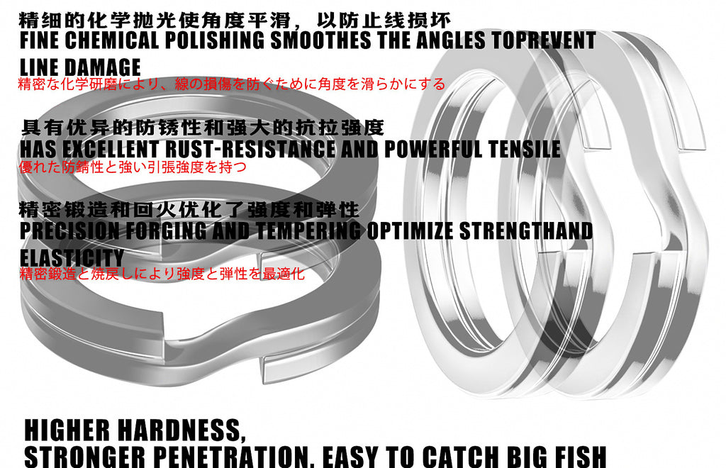Flattened Double-Loop Split Rings, 100 Pack – product photo
