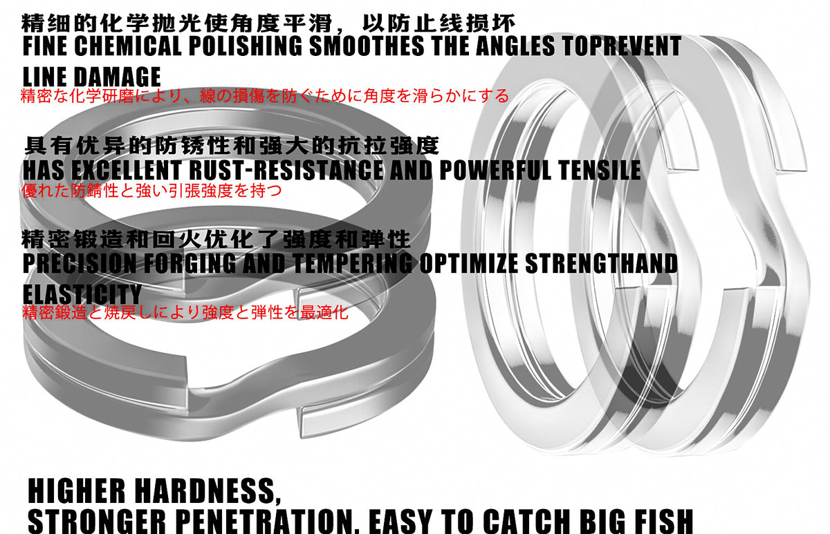 Flattened Double-Loop Split Rings, 100 Pack – product photo