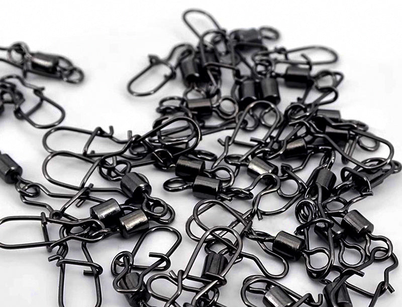 Stainless Steel Snap Swivels, 40 pcs, Sizes 2–14 – product photo