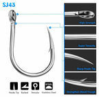 Barbed Saltwater Hooks, Sizes 1/0–13/0 – product photo