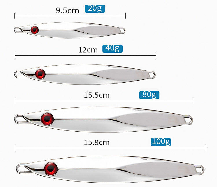 Long Cast Metal Jig, 20–120 g (0.7–4.2 oz), Silver & Multicolor – product photo