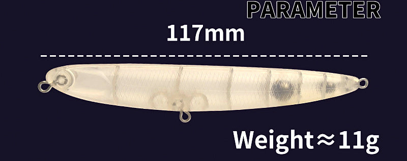 Unpainted Floating Pencil Bait Blank, 11 g (0.39 oz) – product photo