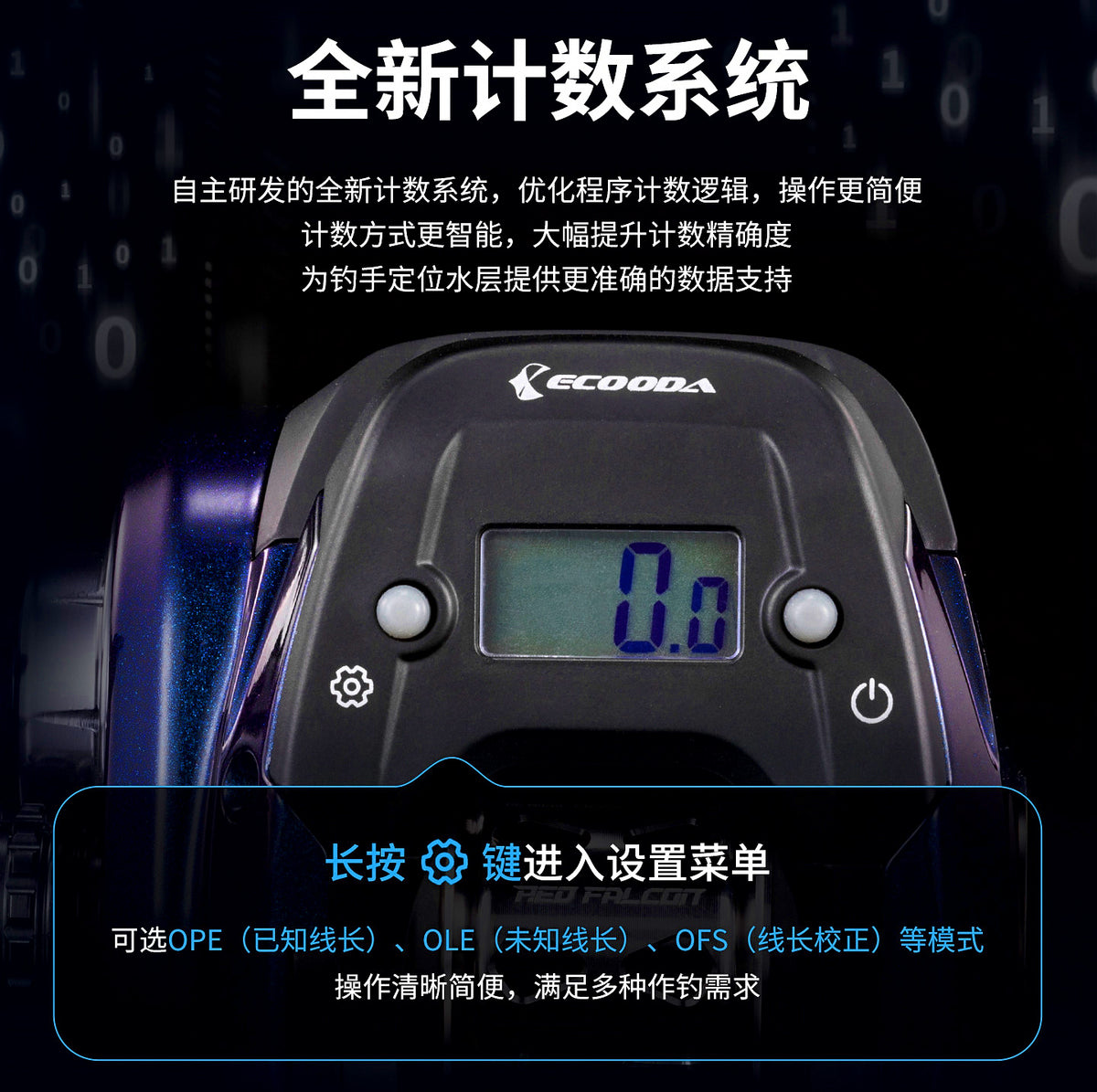 Digital Counter Baitcasting Reel, 7.6:1, Boat Fishing – product photo
