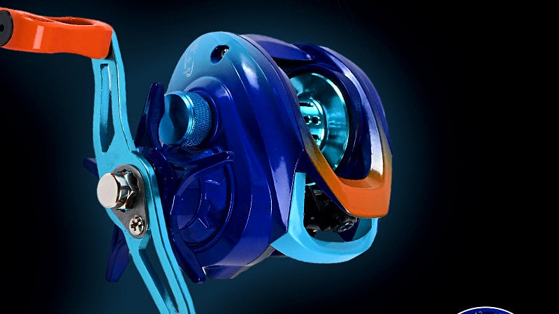 Sky Blue Baitcasting Reel, All-Metal, Left or Right Hand – product photo