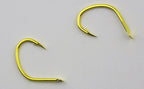 Gold Barbed Short Shank Hooks, 50-Pack, Sizes 5–12 – product photo