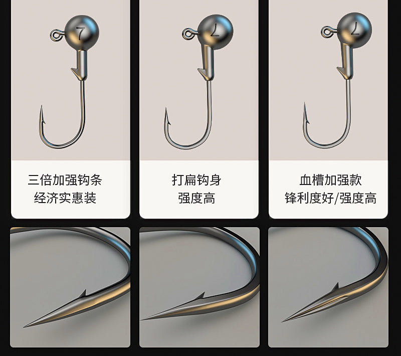 Lead Jig Head Hooks, 50-Pack, 2.5–20 g (0.09–0.71 oz) – product photo