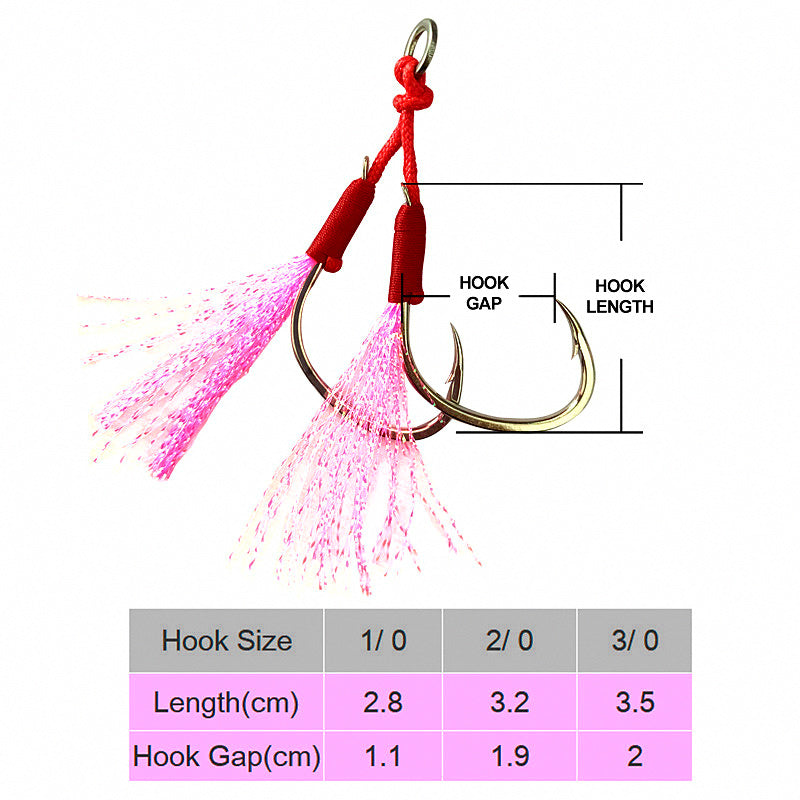 Slow Pitch Jig Assist Hooks, Double Hook Pairs, 1/0–4/0 – product photo