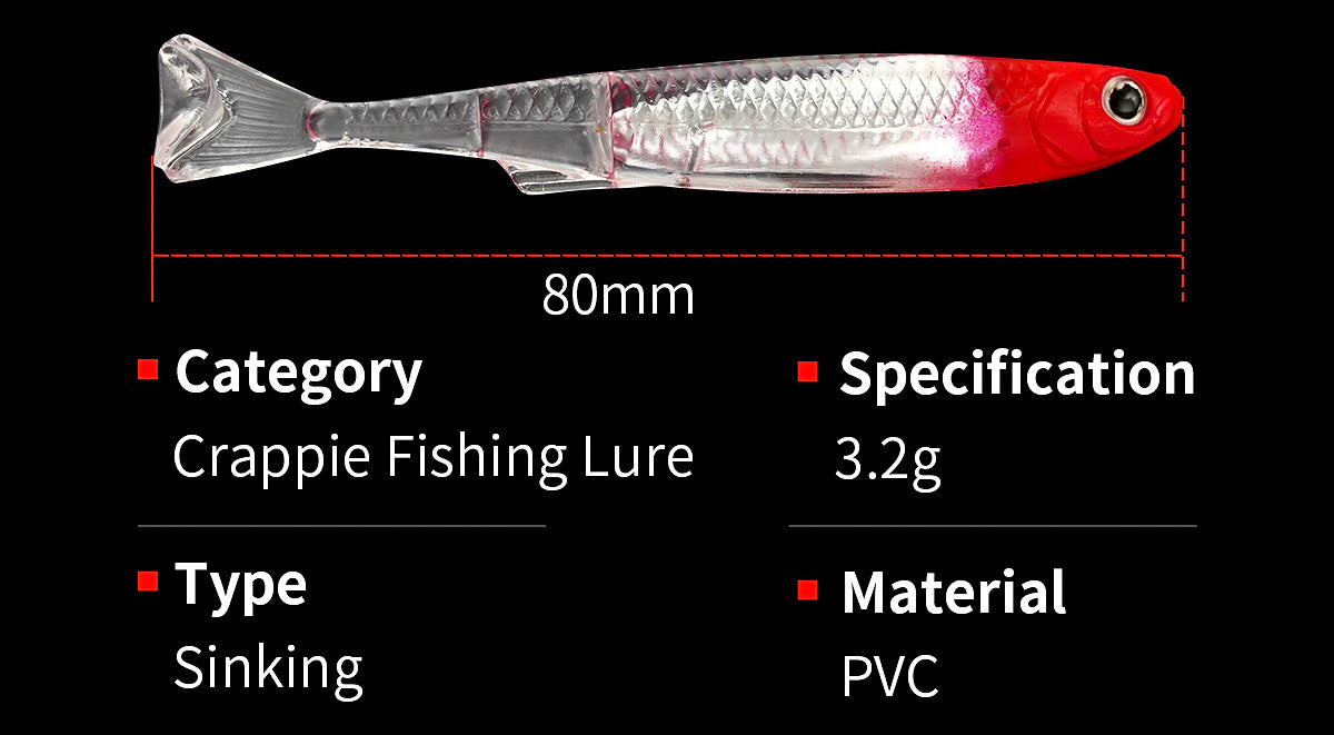Curl T-Tail Soft Swimbait Lures, 5-Pack – product photo
