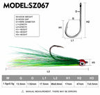 Feather Dressed Single Hook, Barbed, 5-Pack – product photo