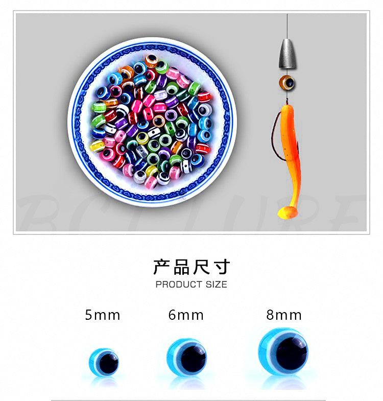 3D Fish-Eye & Glow Bead Stops for Texas Rig, 5–14 mm – product photo