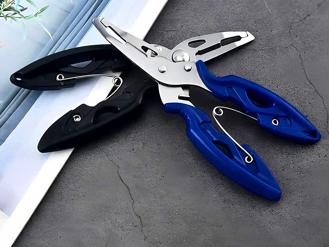 Micro Fishing Pliers & Line Cutter Scissors, Stainless Steel – product photo