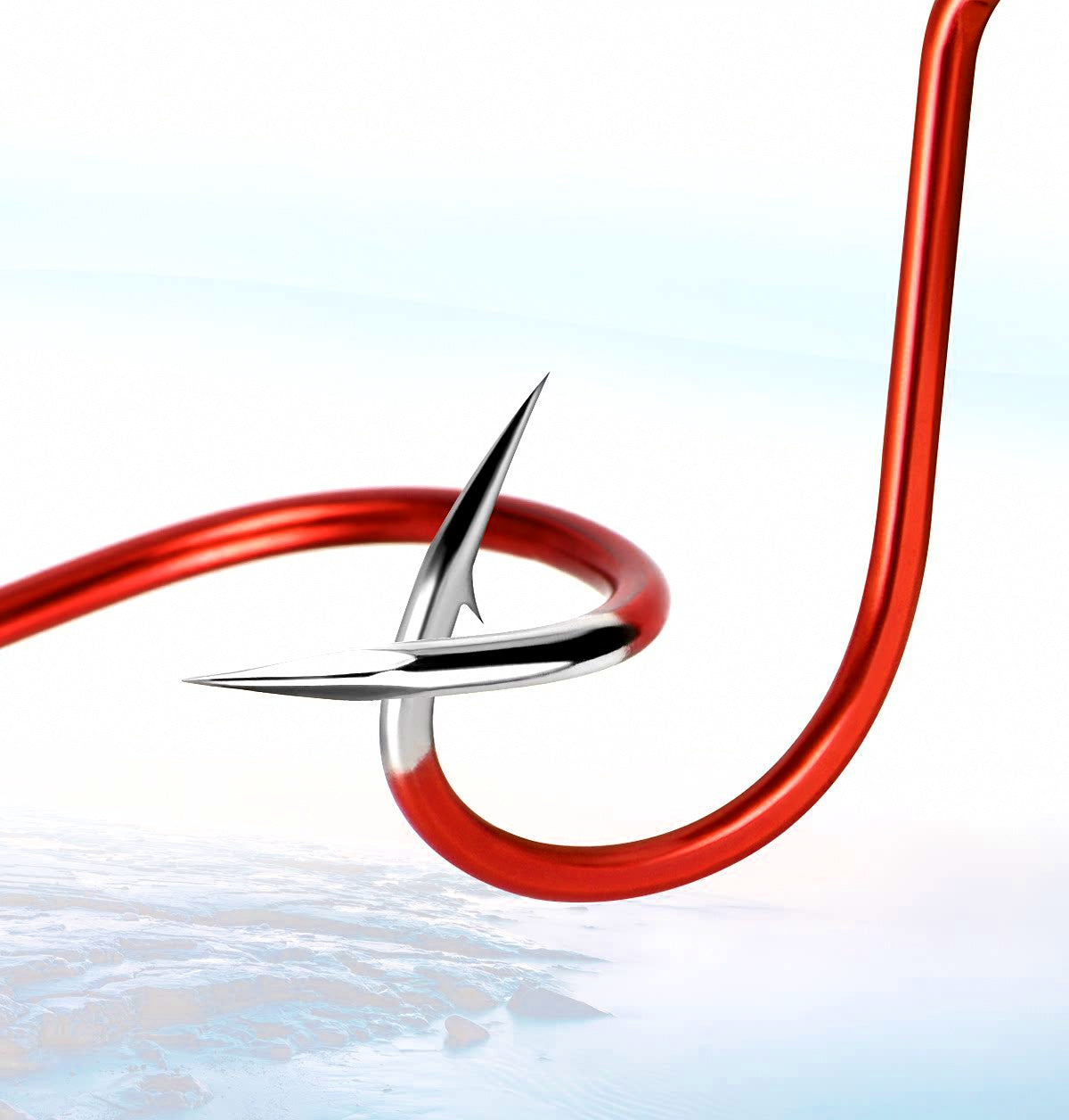 Red Chinu Offset Hooks with Triangle Barb, Sizes 1–15 – product photo