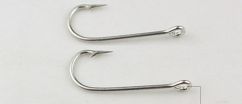 Long Shank Eyed Barbed Saltwater Hooks, Bulk Pack – product photo