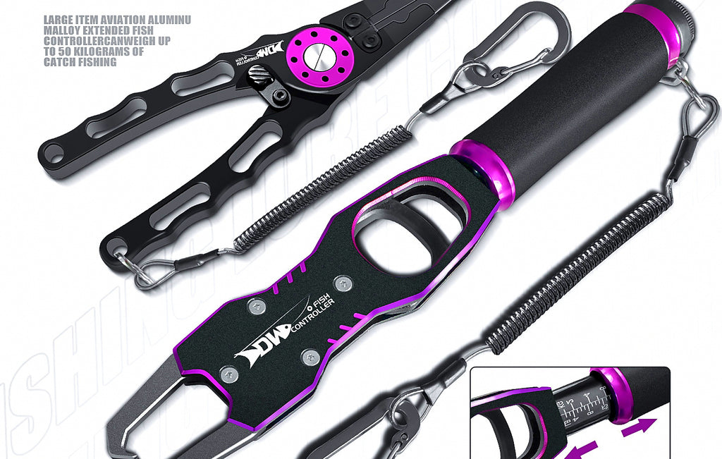 Aluminum Fish Gripper with Scale & Fishing Pliers Set – product photo