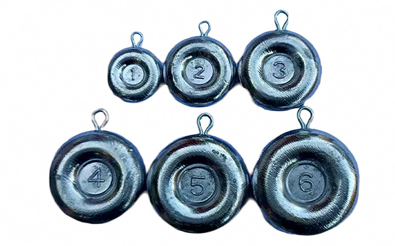 Lead Pancake Sinker, Dimpled Disc, 1–16 oz (28–453 g) – product photo