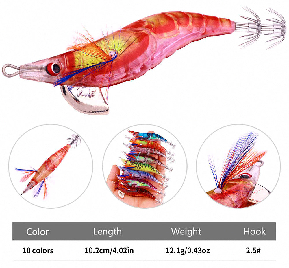 Glow Wood Shrimp Squid Jig, 2.5, Boxed – product photo