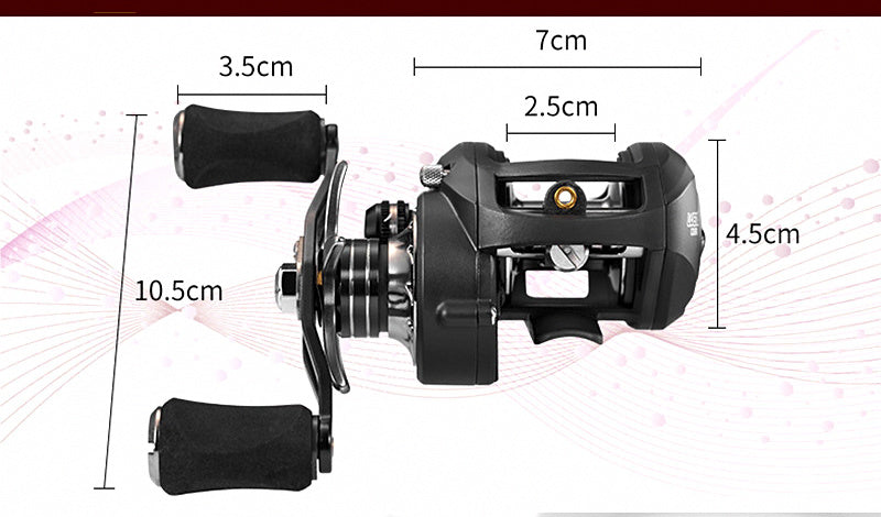 Metal Baitcasting Reel, 7.1:1, 13 Bearings, Dual Brake – product photo