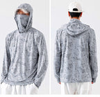 UPF 50+ Hooded Fishing Sun Shirt with Face Cover – product photo