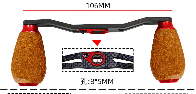 Baitcasting Reel Handle, Carbon Fiber, Cork Knob, 106 mm – product photo