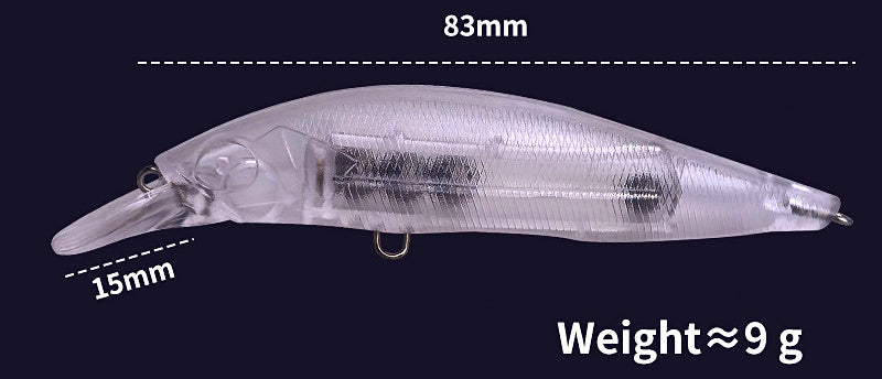 Unpainted Clear Floating Minnow Lure Blank – product photo