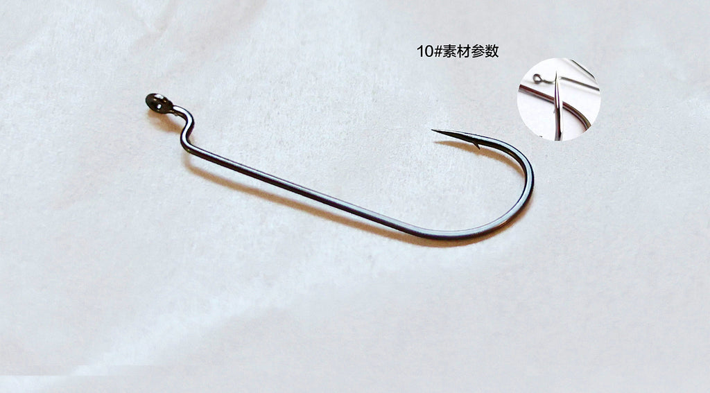 Fine Wire Offset Worm Hooks for Texas Rig, Size 10–1 – product photo