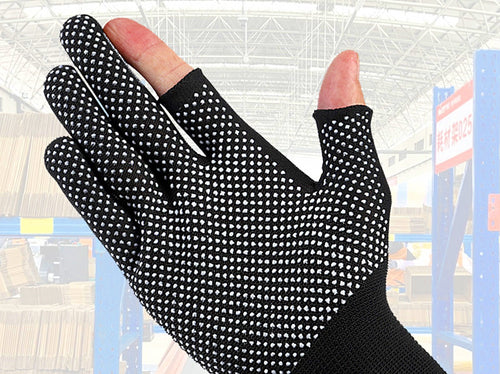Non-Slip Fishing Gloves, Two Fingers Open, One Size – product photo