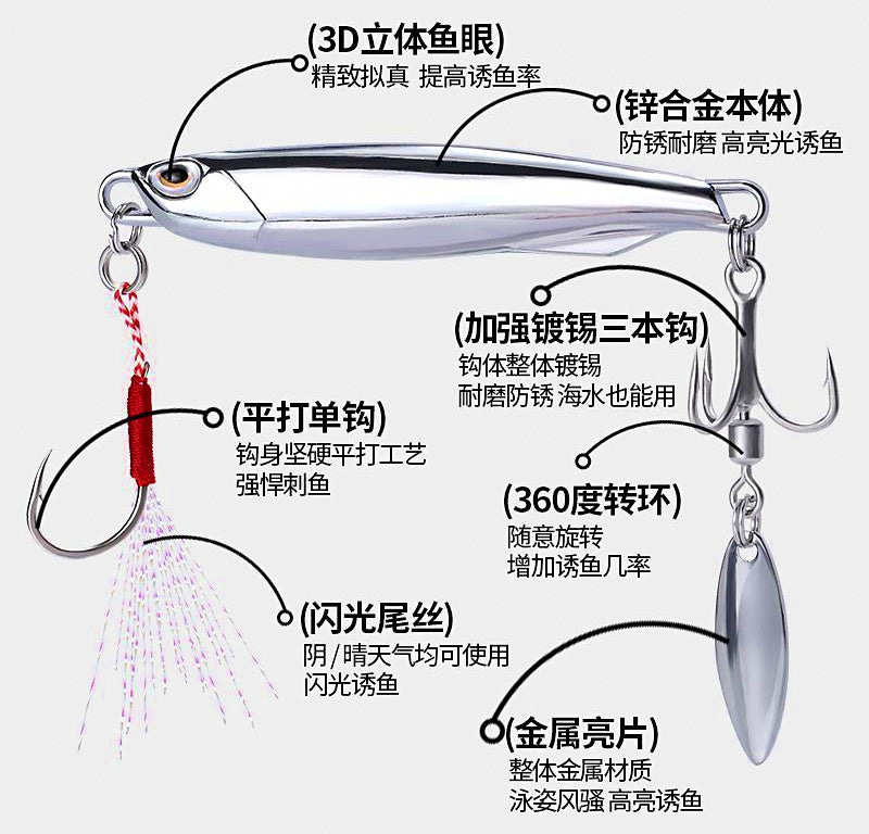 Mirror Silver Casting Spoon Lure, 7–40 g (0.25–1.4 oz) – product photo