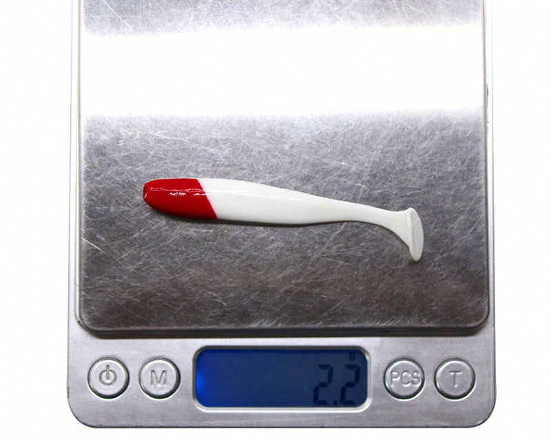 Red Head White Paddle Tail Soft Swimbait, 5.5–12 cm (2.2–4.7 in) – product photo