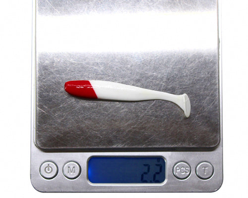 Red Head White Paddle Tail Soft Swimbait, 5.5–12 cm (2.2–4.7 in) – product photo