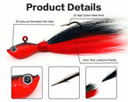 Feather Lead Head Jig Hooks, 3-Pack, 7–56 g (0.25–2 oz) – product photo