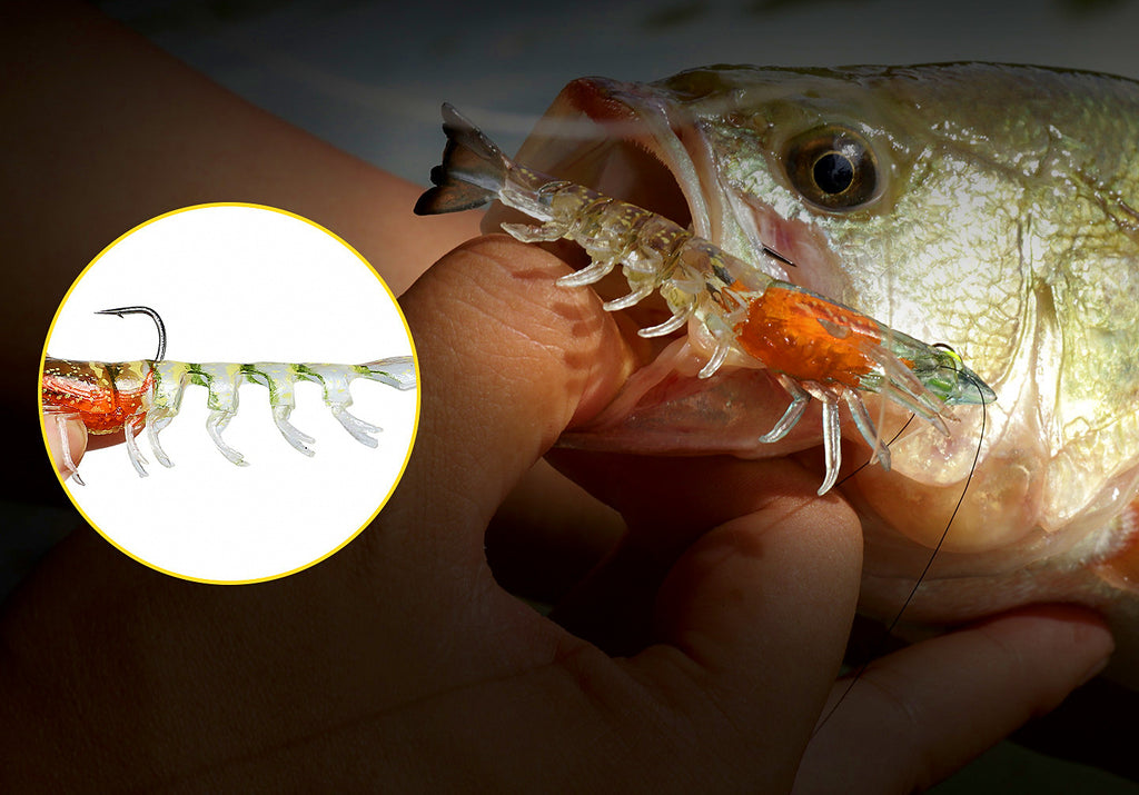 Weighted Glow Shrimp Soft Bait, 3-Pack, 6.3–11 cm (2.5–4.3 in) – product photo