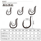 Heavy Duty 5X Strong Barbed Saltwater Hooks, Sizes 1–8/0 – product photo