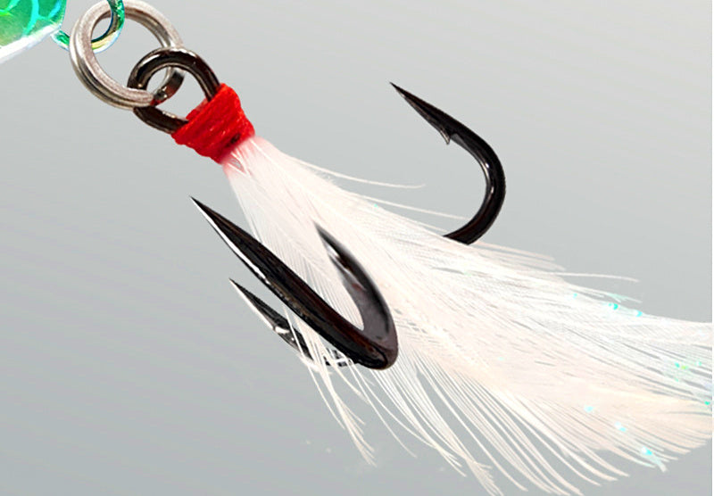 Casting Jig Spoon with Feather Hook, 3–40 g (0.1–1.4 oz) – product photo
