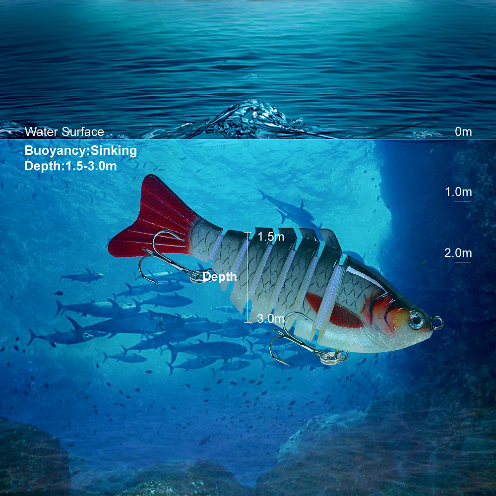 7-Segment Jointed Swimbait Hard Lure, 10 cm (4 in) – product photo